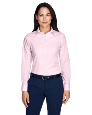 Devon & Jones Ladies’ Crown Collection® Banker Stripe Woven Shirt D645W